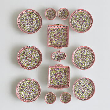 6-Person Floral Collection (Set of 13) - Pink Blush