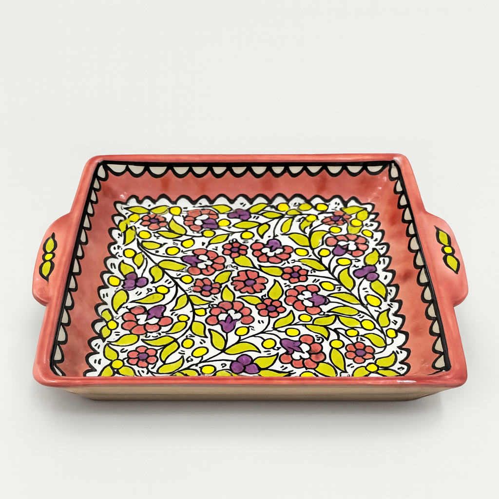 Medium Floral Serving Plate (23 cm) - Pink Blush