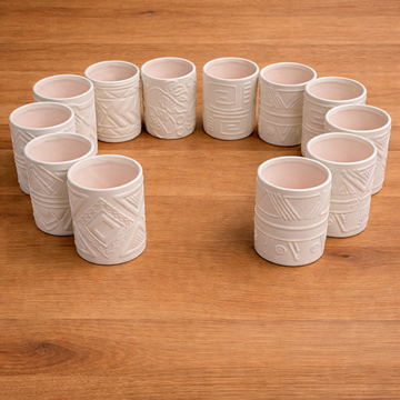 Set of 12 Flower Pots Ceramic Bisque (8 cm) - Ready to Paint