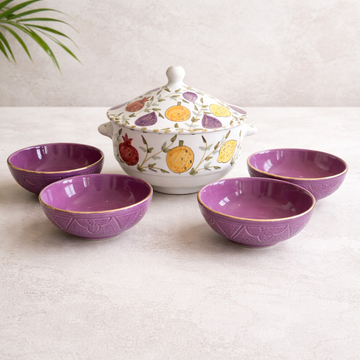 Handmade Purple Soup Serving Set