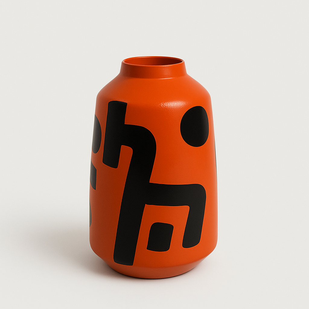 Shapes Vase - Red Clay