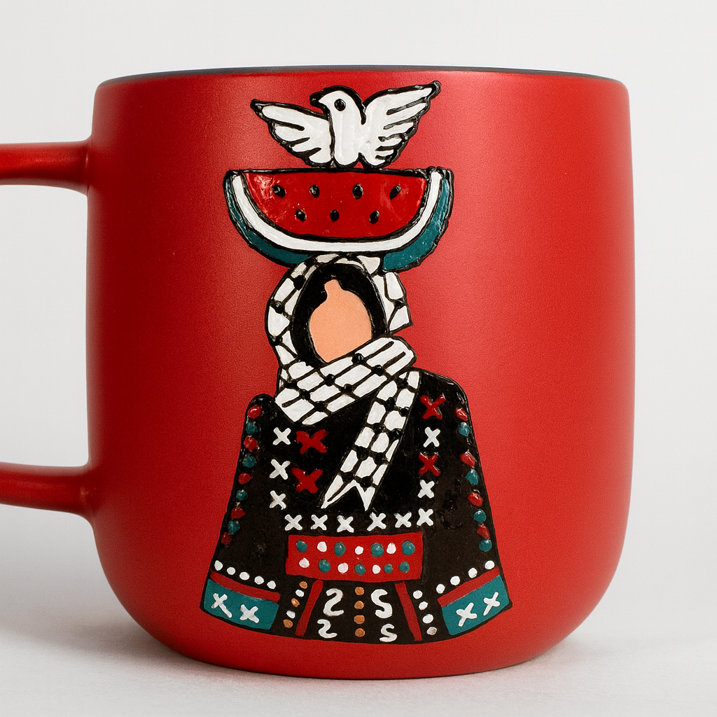 Palestinian Symbols Mug (350 ml) - Red