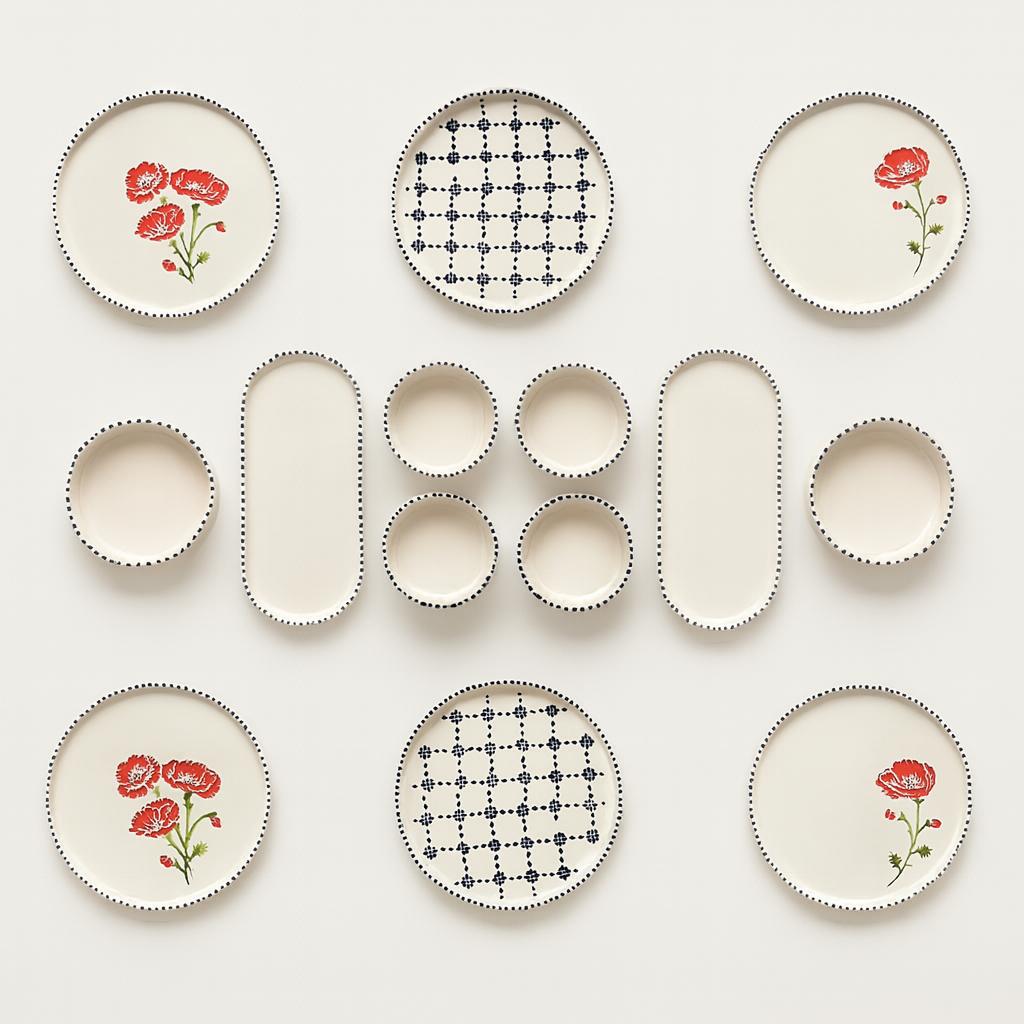 Handmade Rose Collection (Set of 14) - Red & Black