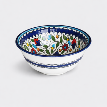 Floral Salad Bowl (25 cm) - Blue