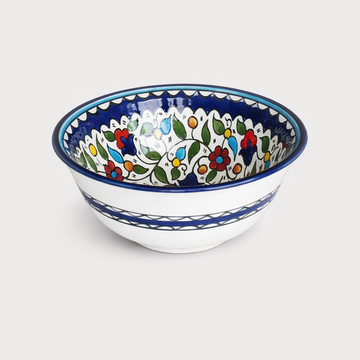 Floral Salad Bowl (25 cm) - Blue