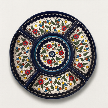 5-Section Floral Serving Platter (30 cm) - Multi-Color