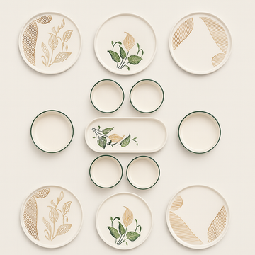 Handmade Floral Collection (Set of 13) - Green & Brown
