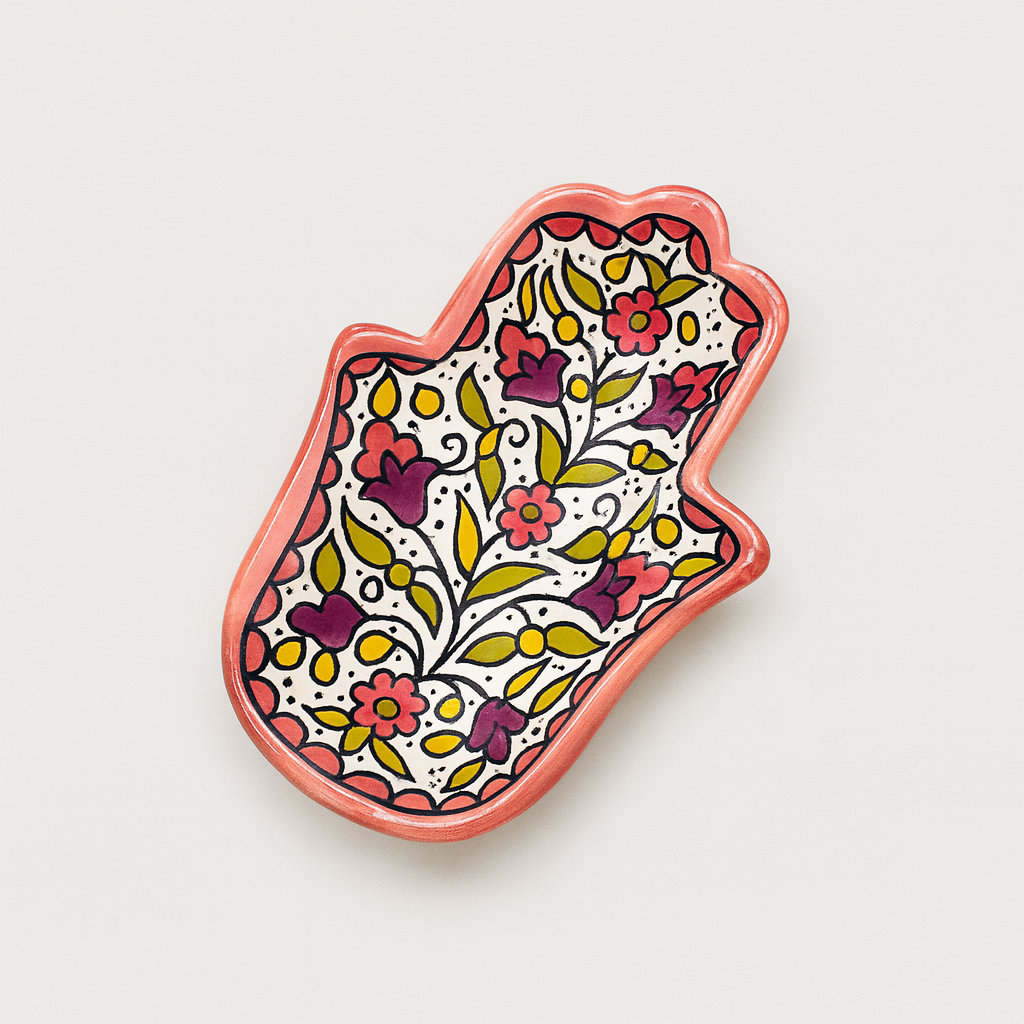 Fatima Hand Decorative Plate - Pink Blush