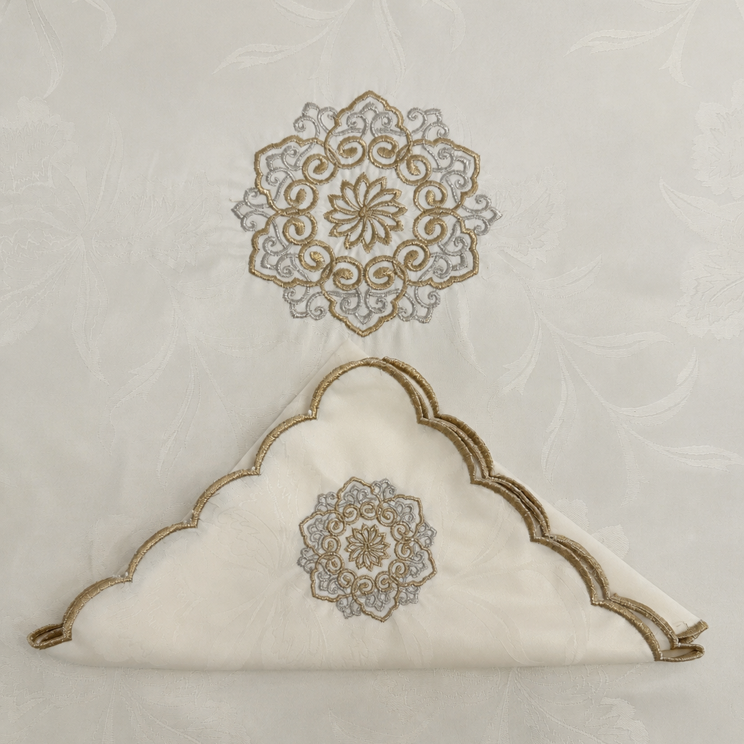 Floral Table Cover & 10 Napkins (300 x 200 cm)