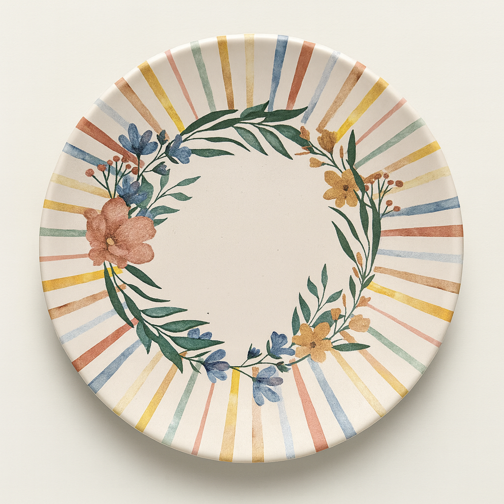 Striped and Floral Collection (Set of 10) - Multi-Color