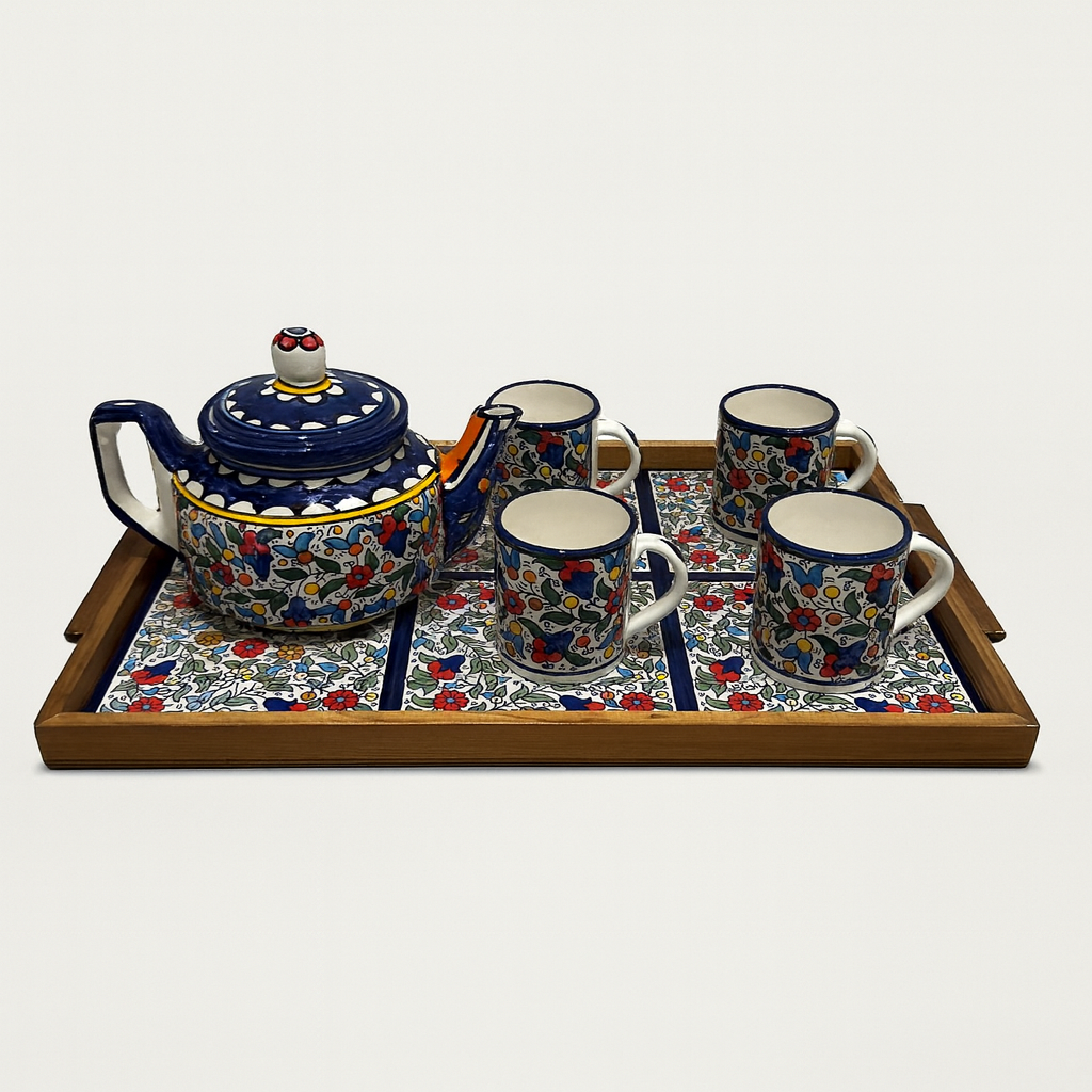 Handmade Teapot and Mugs Collection (Set of 6)