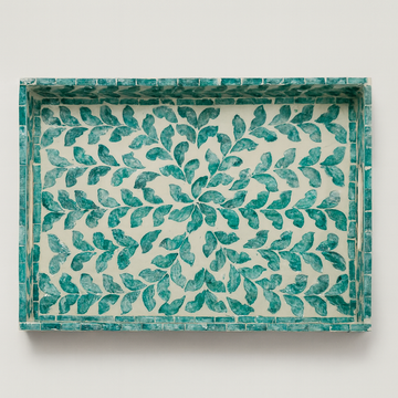 Mother of Pearl Tray (35 cm) - Turquoise
