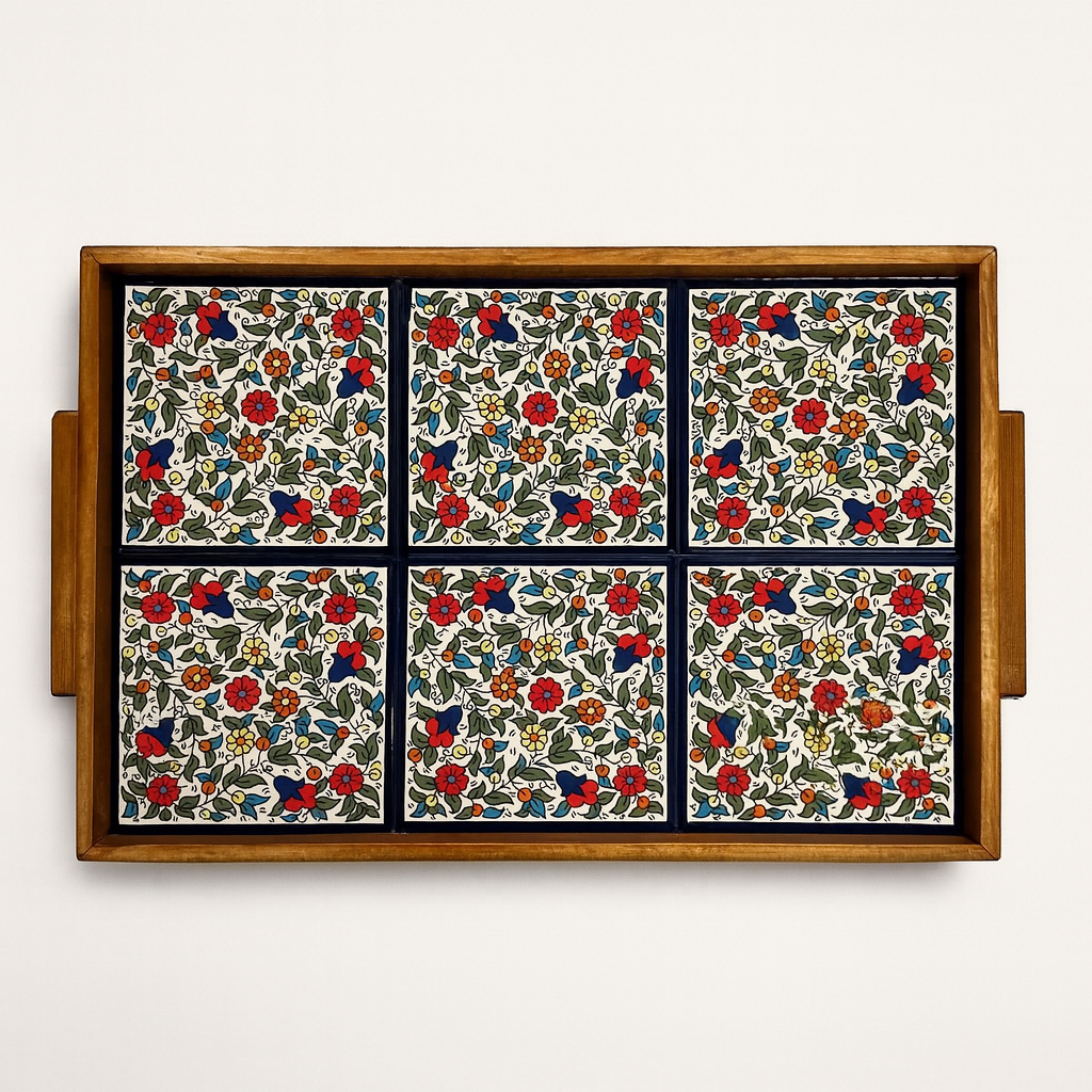 Large Floral Serving Tray (47 cm)