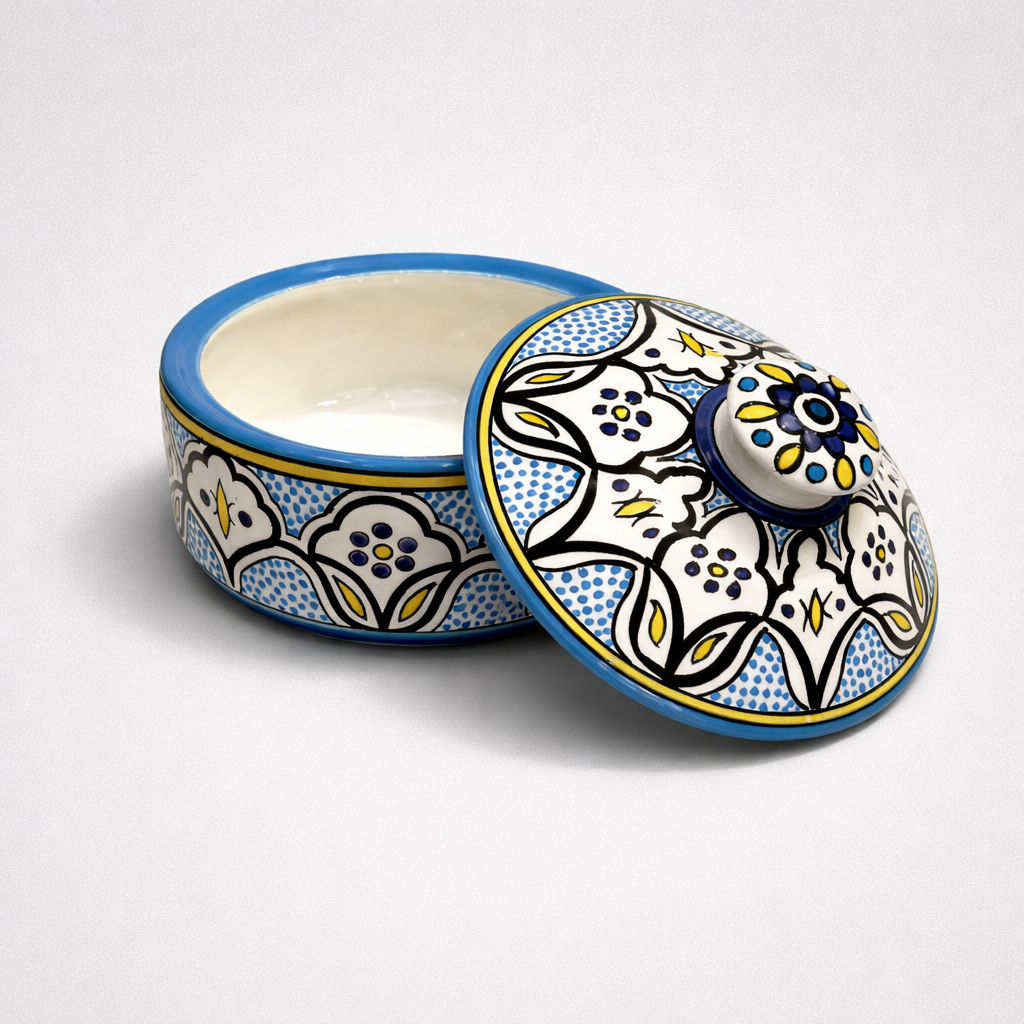 Large Serving Bowl with Lid (21 cm) - Turquoise