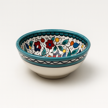 Small Floral Bowl (12 cm) - Turquoise