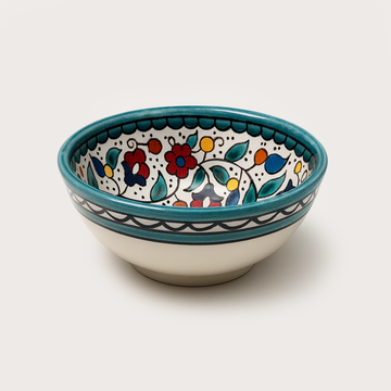 Floral Soup Bowl (12 cm) - Turquoise
