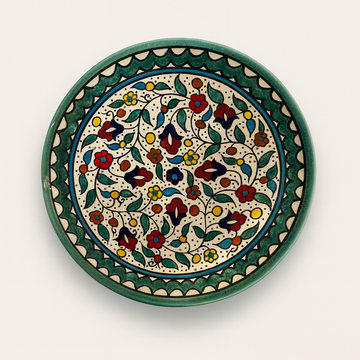Large Floral Plate (26 cm) - Turquoise