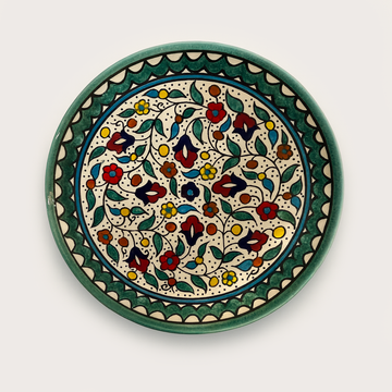 Small / Large Floral Plate (18 or 26 cm) - Turquoise