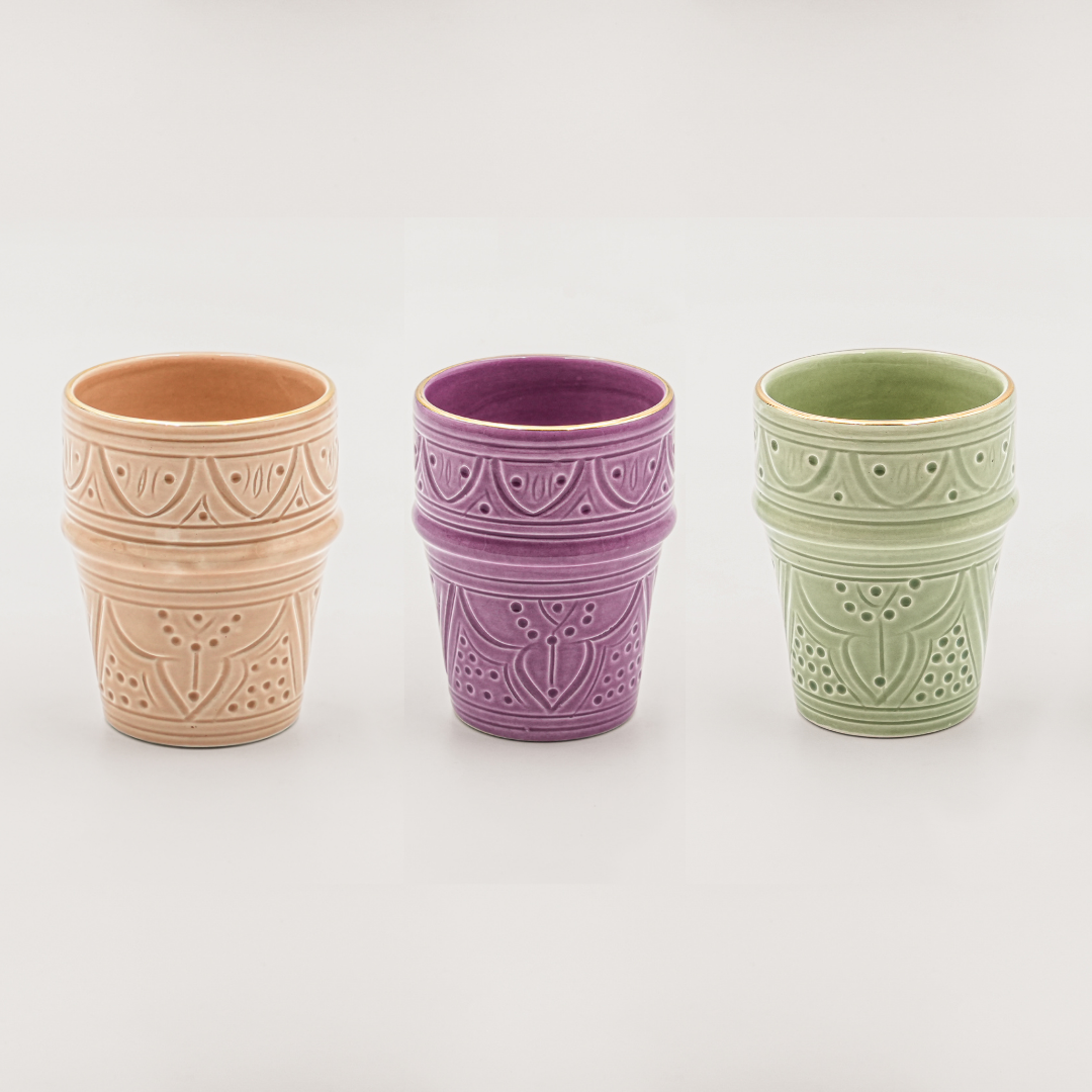 Medium Beldi Cups (200 ml) (Set of 3) -  Multi-Color