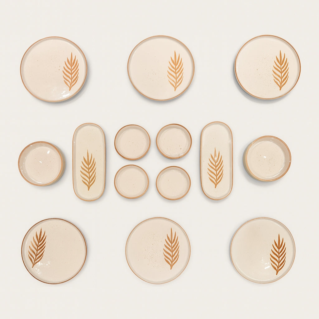 Handmade Floral Collection (Set of 14) - Terracotta Orange