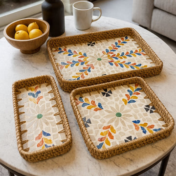 Mother of Pearl Trays (Set of 3) - Multi-Color