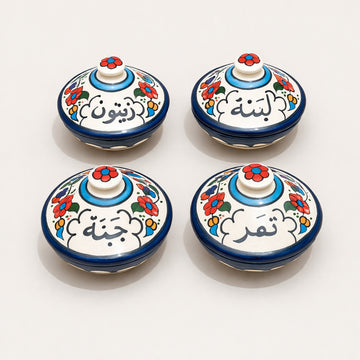 Bowls with Lid for Olives, Cheese, Labne and Dates (Set of 4)