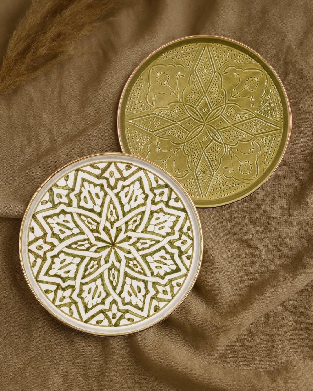 Beldi Round Serving Tray - Gold
