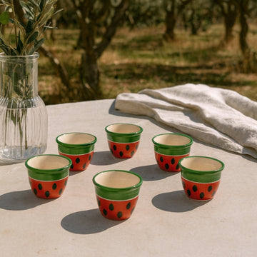 Handmade Watermelon Arabic Coffee Cups (75 ml) (Set of 6)