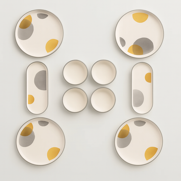 Handmade Motifs Collection (Set of 10) - Yellow & Grey
