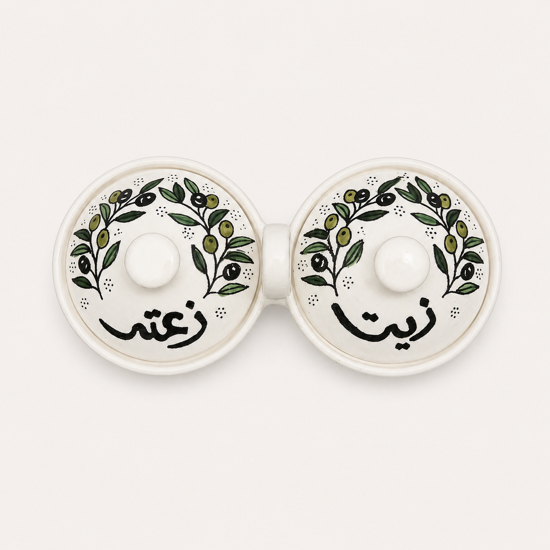 Bowls with Lid for Zaatar w Zeit - Green