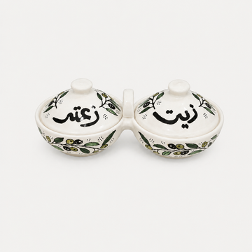 Bowls with Lid for Zaatar w Zeit - Green