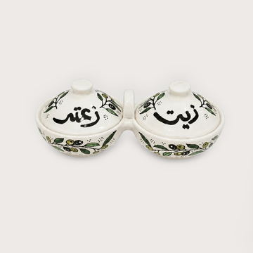 Bowls with Lid for Zaatar w Zeit - Green