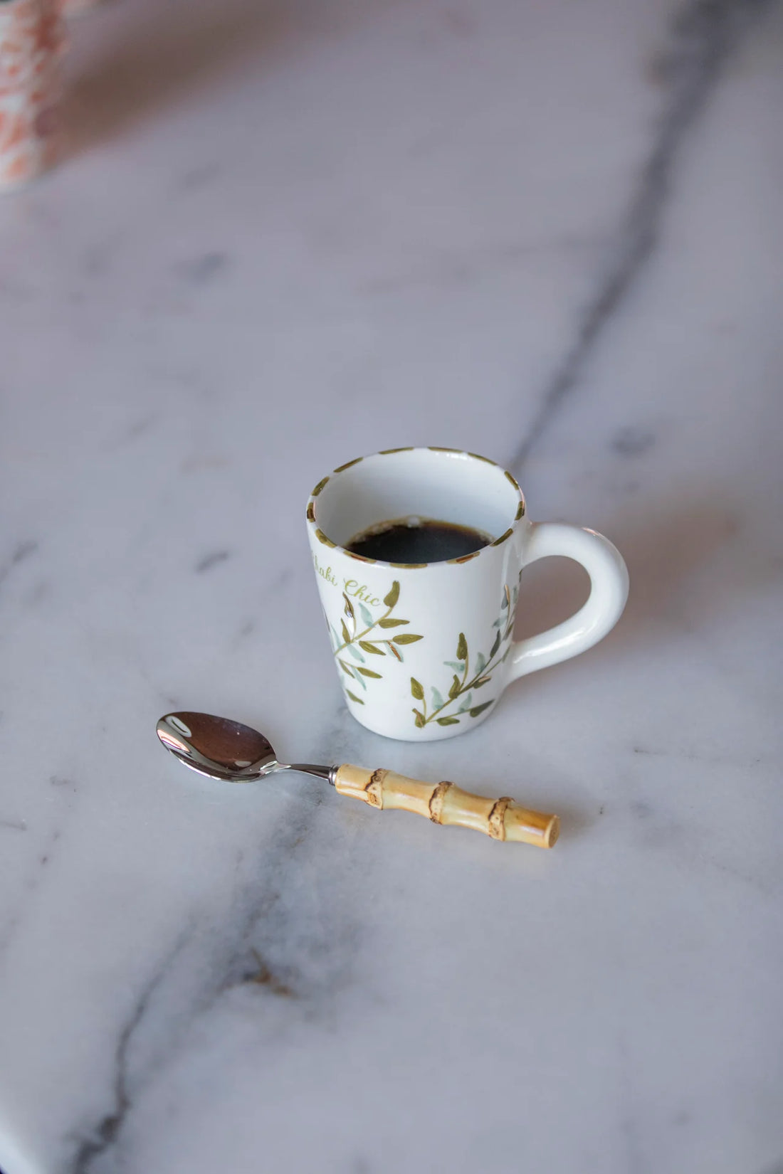 Floral Mug (250 ml) - White & Green